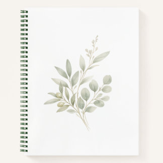 Personalized sage serenity minimalisit botanical w notebook