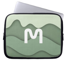 Personalized Sage Wave Laptop Sleeve