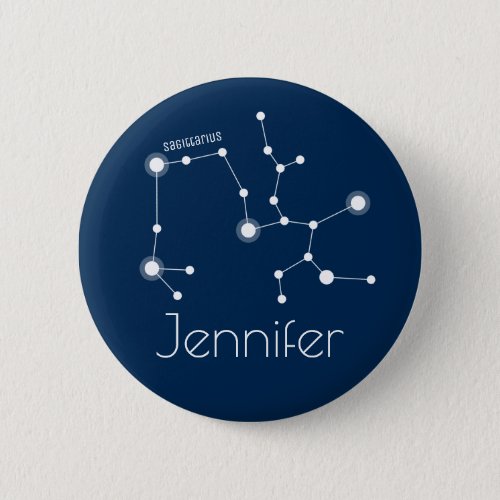 Personalized Sagittarius Zodiac Constellation Button