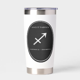 Personalized Sagittarius Zodiac Silver Oval Water Insulated Tumbler