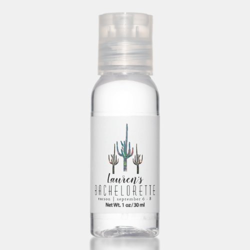 Personalized Saguaro Cactus Bachelorette Hand Sanitizer