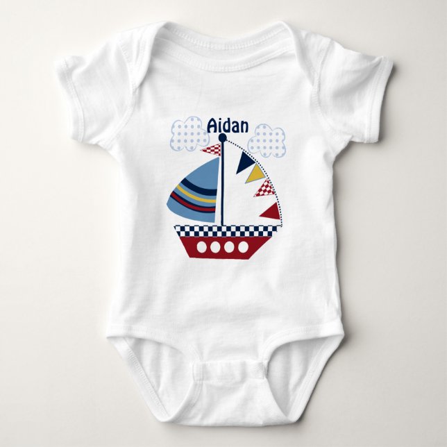 Personalized "Sail Away/Nautical/Boat/ baby Shirt (Front)
