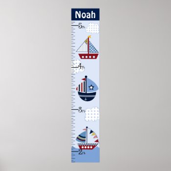 Personalized Sail Boat/nautical/boats Growth Chart by Personalizedbydiane at Zazzle