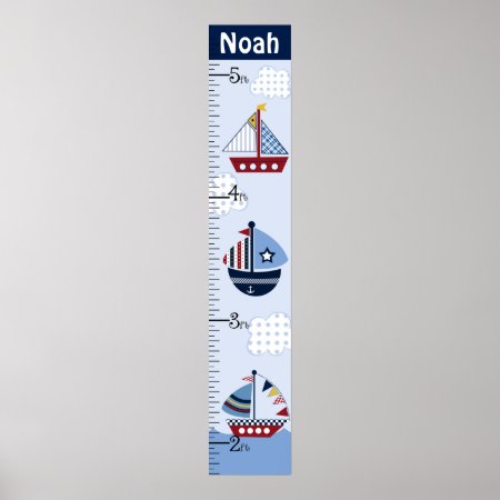 Personalized Sail Boat/nautical/boats Growth Chart