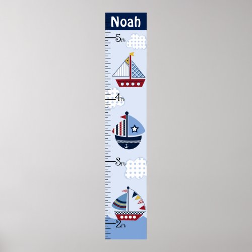 Personalized Sail BoatNauticalBoats Growth Chart