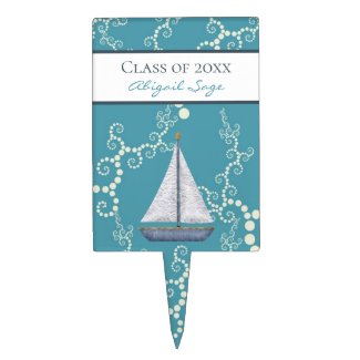 Personalized Sailboat Graduation Class of 20xx Cake Topper