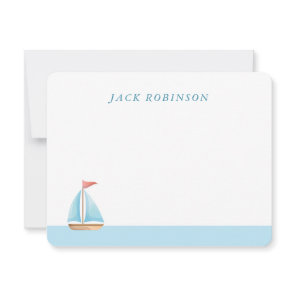 Personalized Sailboat Nautical Note Card