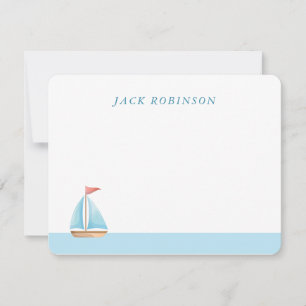 Personalized Sailboat Nautical Note Card