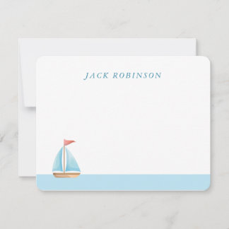 Personalized Sailboat Nautical Note Card