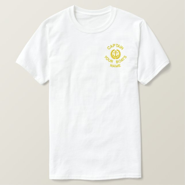 Personalized sailing boat captain and anchor embroidered jacket (Design Front)