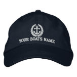 Personalized Sailing Boat Captains Embroidered Baseball Cap at Zazzle