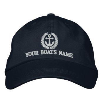 Personalized Sailing Boat Captains Embroidered Baseball Cap by customthreadz at Zazzle