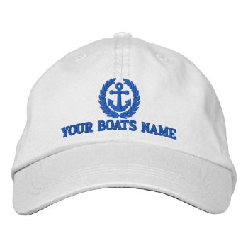 Personalized Sailing Boat Captains Embroidered Baseball Cap by customthreadz at Zazzle