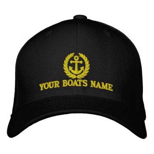 Personalized sailing boat name captains embroidered baseball hat