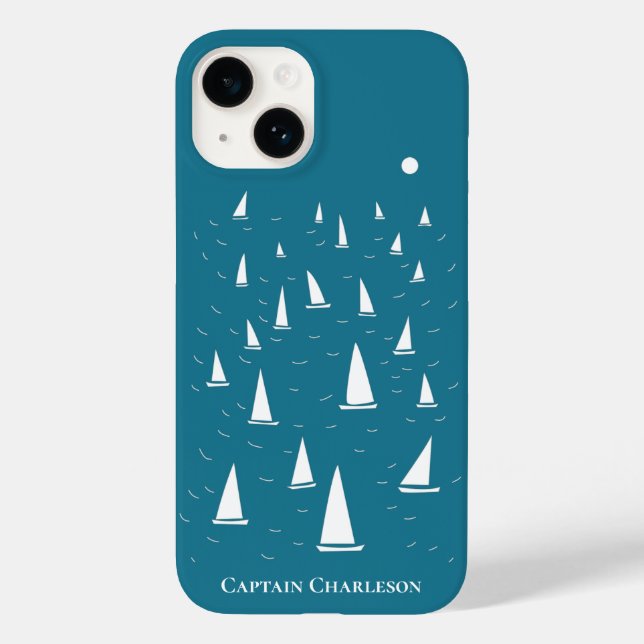 Personalized Sailing Boat Nautical Case-Mate iPhone Case (Back)