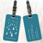 Personalized Sailing Boat Nautical Luggage Tag<br><div class="desc">Sail boats racing on a sparkling teal green sea.  A fun nautical design for anyone who enjoys sailing.  Original art by Nic Squirrell. Change or remove the name on the front and details on the back to customize.</div>