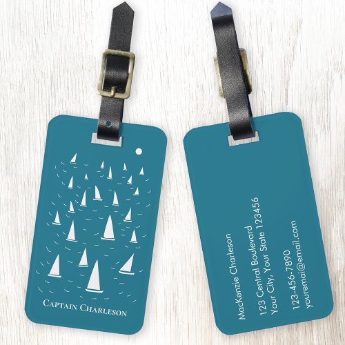 Personalized Sailing Boat Nautical Luggage Tag