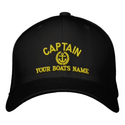 Personalized sailing captains with anchor embroidered baseball cap