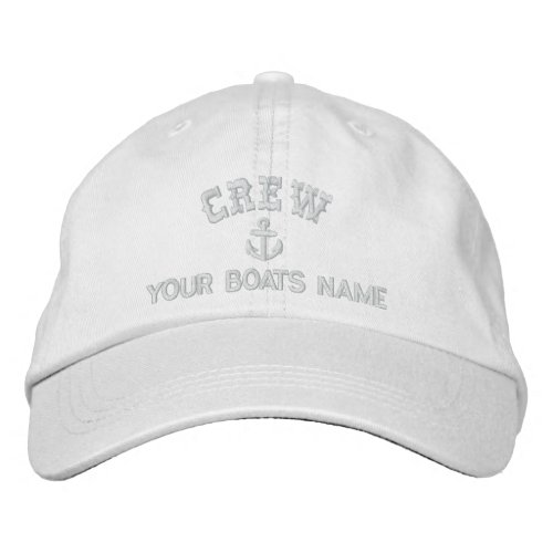 Personalized sailing crew White text Embroidered Baseball Hat