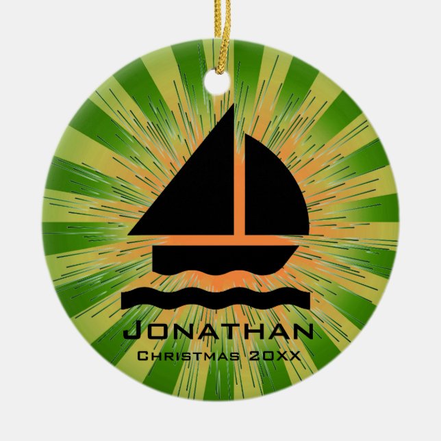 Personalized Sailing Ornament (Front)