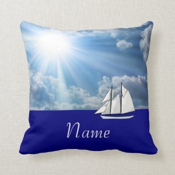 Personalized Sailing Pillow by GroceryGirlCooks at Zazzle
