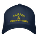 Personalized sailing skipper captains embroidered baseball hat