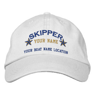 Personalized Sailing Skipper Stars Embroidered Baseball Cap