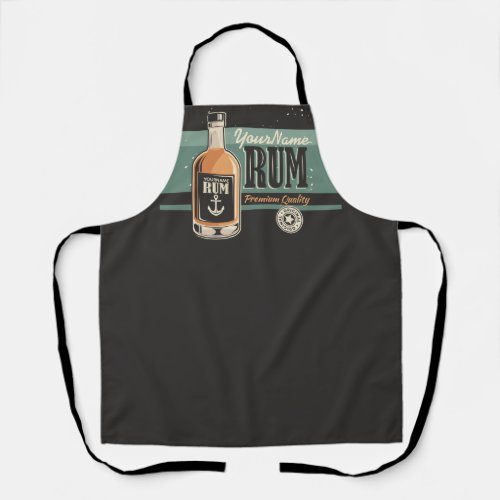 Personalized Sailor Rum Liquor Bottle Retro Sign  Apron