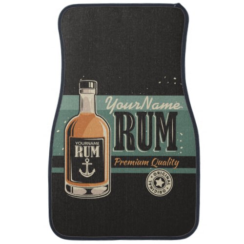 Personalized Sailor Rum Liquor Bottle Retro Sign  Car Floor Mat