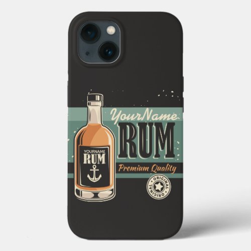 Personalized Sailor Rum Liquor Bottle Retro Sign  iPhone 13 Case