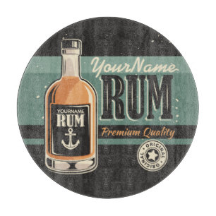Personalized Sailor Rum Liquor Bottle Retro Sign Cutting Board