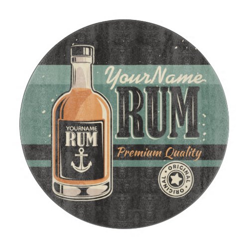Personalized Sailor Rum Liquor Bottle Retro Sign  Cutting Board