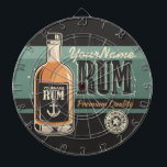 Personalized Sailor Rum Liquor Bottle Retro Sign  Dart Board<br><div class="desc">Personalized Sailor Rum Liquor Bottle Retro Sign Bar design,  featuring a big bottle of RUM. Customize with your Name or Custom Text!</div>