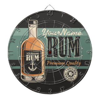 Personalized Sailor Rum Liquor Bottle Retro Sign  Dart Board