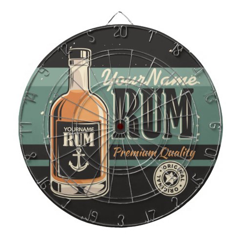 Personalized Sailor Rum Liquor Bottle Retro Sign  Dart Board