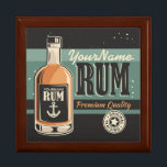 Personalized Sailor Rum Liquor Bottle Retro Sign  Gift Box<br><div class="desc">Personalized Sailor Rum Liquor Bottle Retro Sign Bar design,  featuring a big bottle of RUM. Customize with your Name or Custom Text!</div>