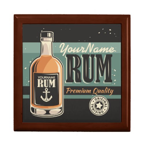 Personalized Sailor Rum Liquor Bottle Retro Sign  Gift Box