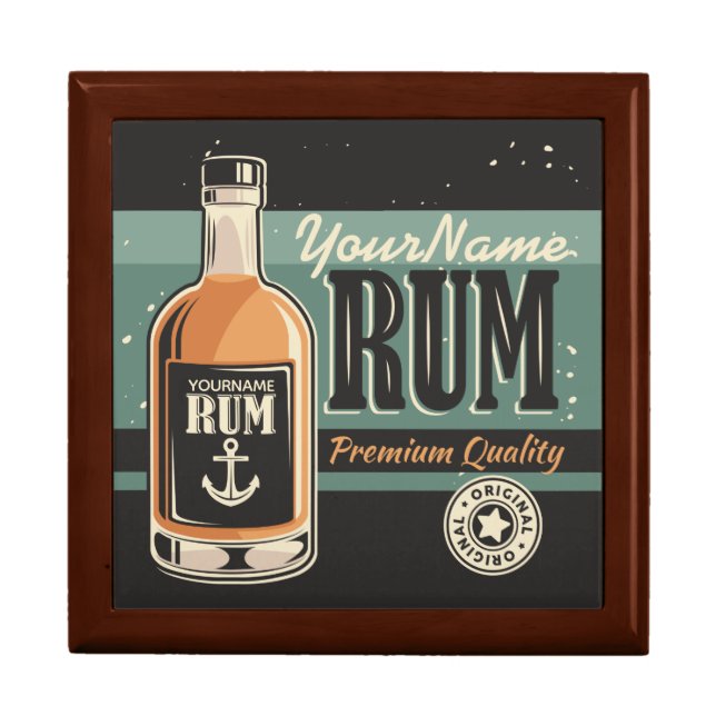 Personalized Sailor Rum Liquor Bottle Retro Sign  Gift Box (Front)