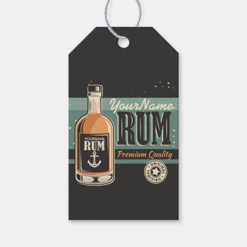 Personalized Sailor Rum Liquor Bottle Retro Sign Gift Tags