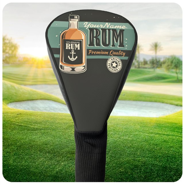Personalized Sailor Rum Liquor Bottle Retro Sign  Golf Head Cover (Creator Uploaded)