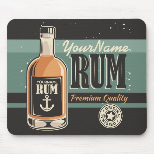 Personalized Sailor Rum Liquor Bottle Retro Sign  Mouse Pad