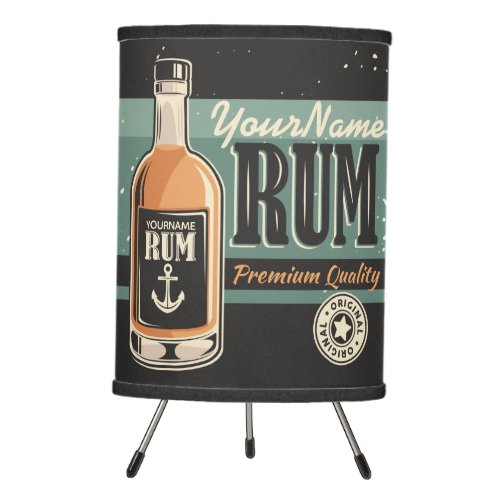 Personalized Sailor Rum Liquor Bottle Retro Sign  Tripod Lamp