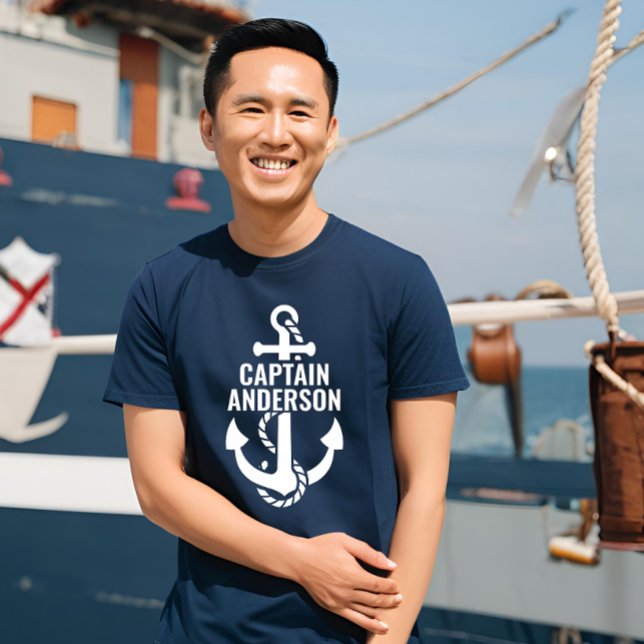 Personalized Sailorman Name Navy Anchor White Text Tri-Blend Shirt (Personalized Sailorman Name Navy Anchor White Text)