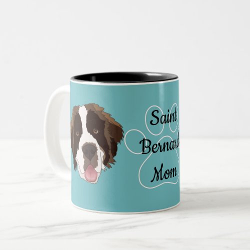 Personalized Saint Bernard Mom Dad  Two_Tone Coffee Mug