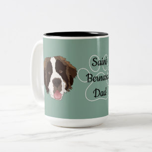 Personalized Saint Bernard Mom/ Dad Two-Tone Coffee Mug