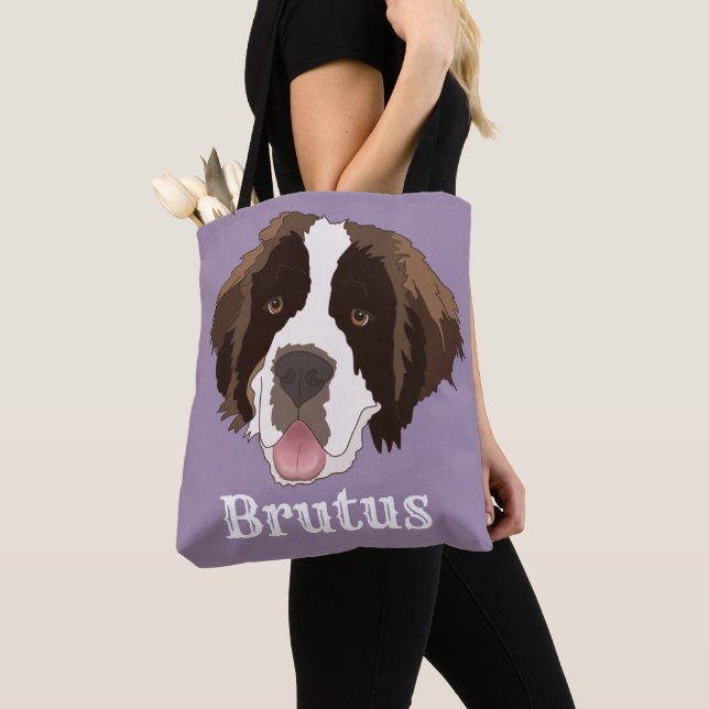 Personalized Saint Bernard Tote Bag (Close Up)