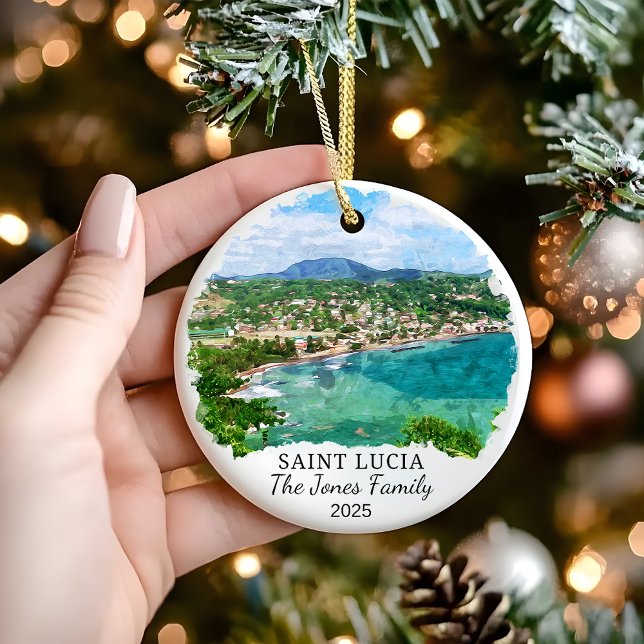 Personalized Saint Lucia Ornament, Saint Lucia  Ceramic Ornament (Creator Uploaded)