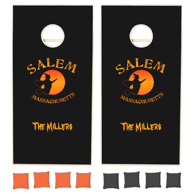 Personalized Salem Massachusetts Witch Cornhole Set (Set)