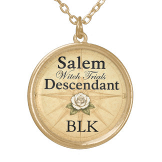 Personalized Salem Witch Trials Descendant Gold Plated Necklace