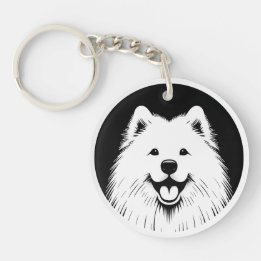 Personalized Samoyed Pop Art Super Cute Keychain